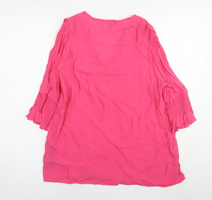 Womens UK Size 14 JD Williams Pink Tunic Blouse