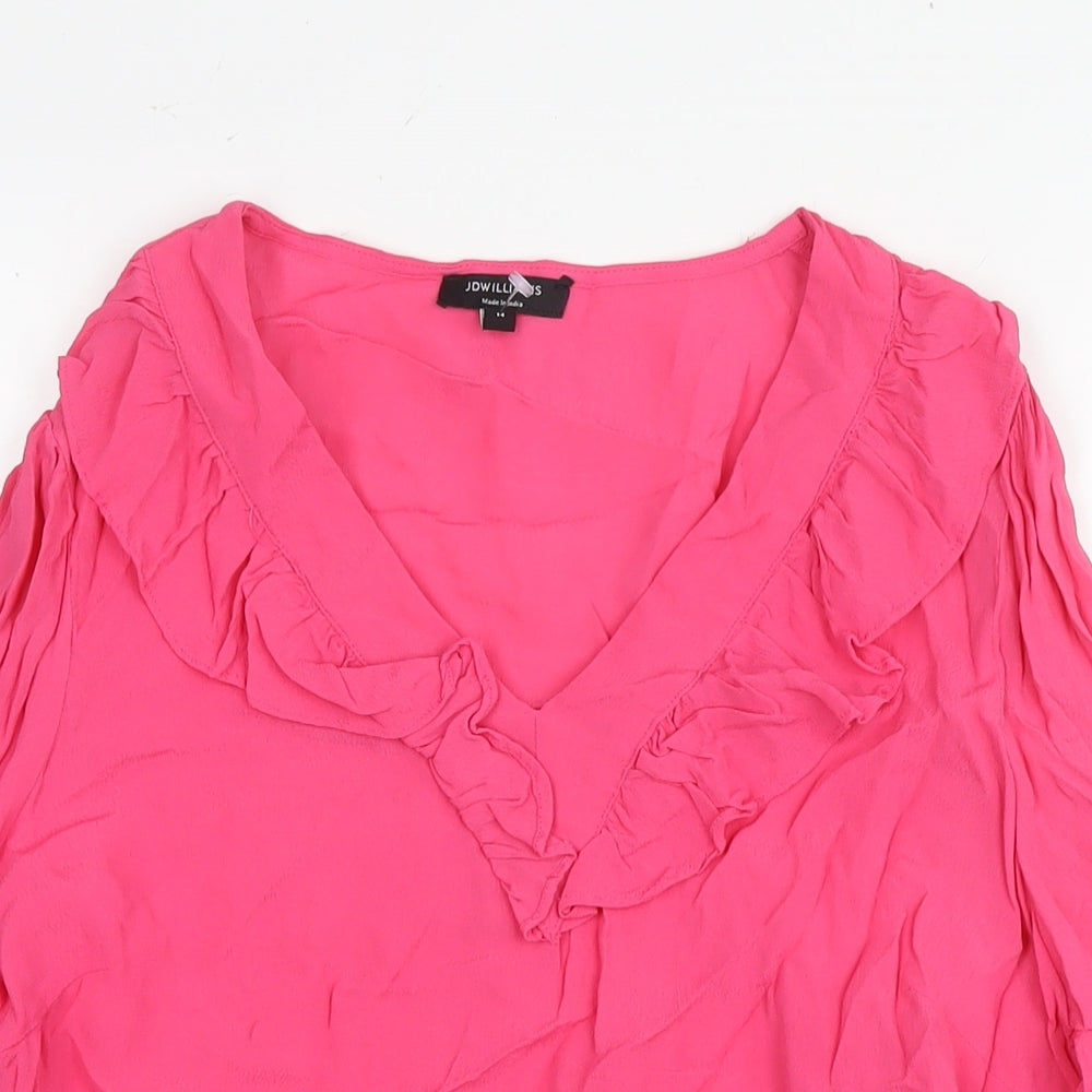 Womens UK Size 14 JD Williams Pink Tunic Blouse