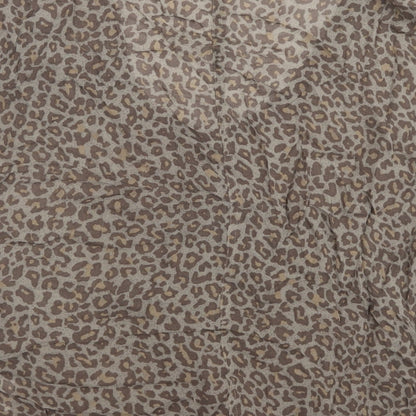 Wrap London Womens Brown Animal Print Viscose Basic Blouse Size 10 Round Neck