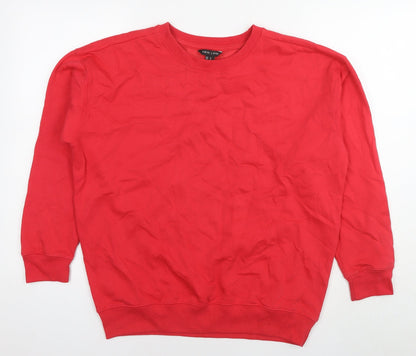New Look Womens Red Cotton Pullover Sweatshirt Size S Pullover