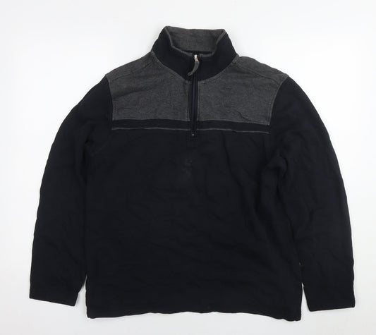 Mens UK Size M Blue Harbour Black Full Zip Sweatshirt