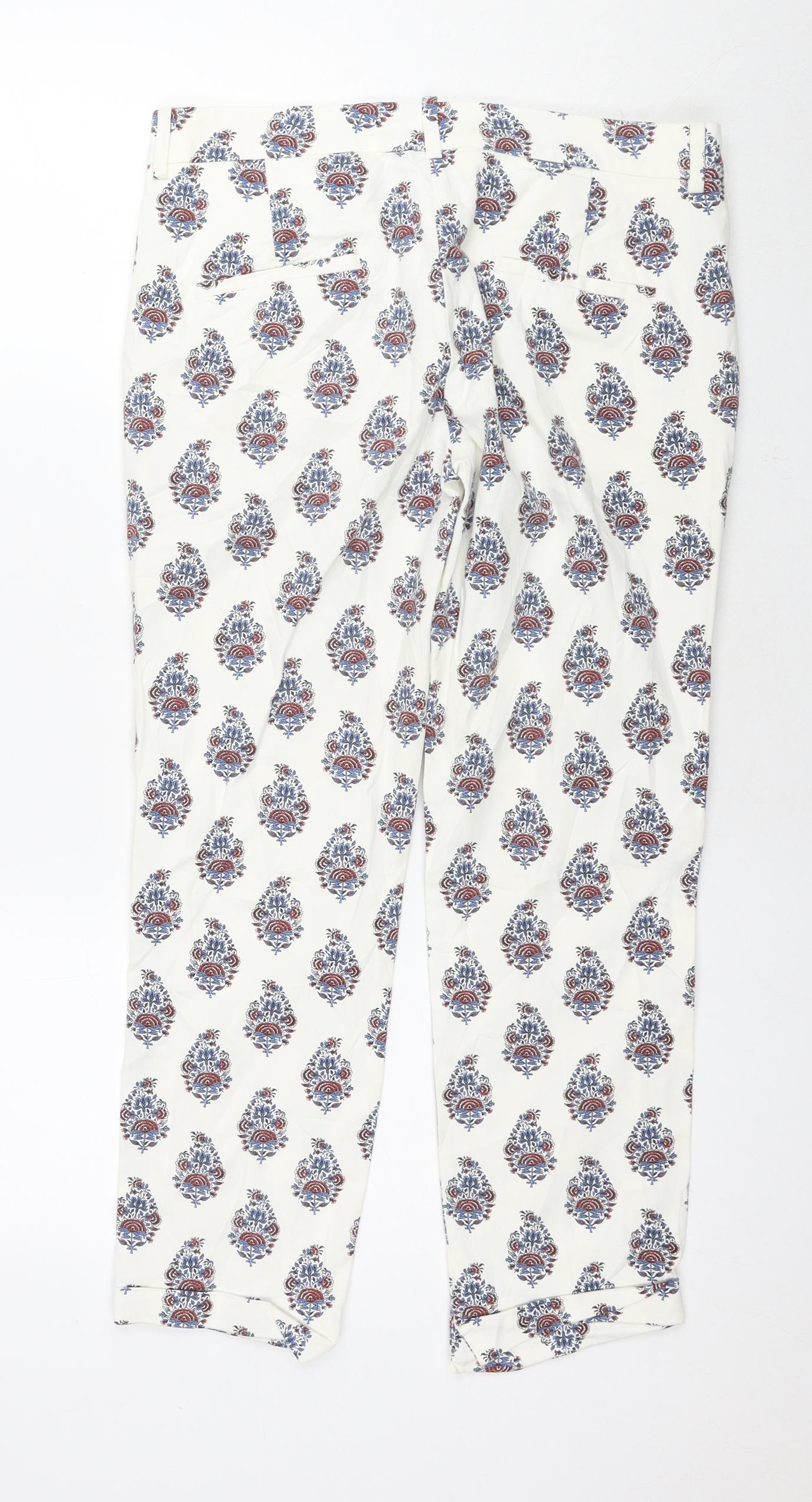 Womens UK Size M Zara Regular Fit  White Trousers