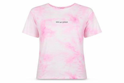 New Girl Order Womens Pink Polyester Basic T-Shirt Size 8 Round Neck - Logo