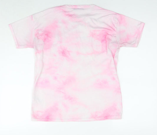 New Girl Order Womens Pink Polyester Basic T-Shirt Size 8 Round Neck - Logo