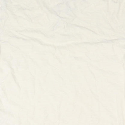 Paper Denim & Cloth Mens Ivory Cotton Polo Size M Collared Pullover