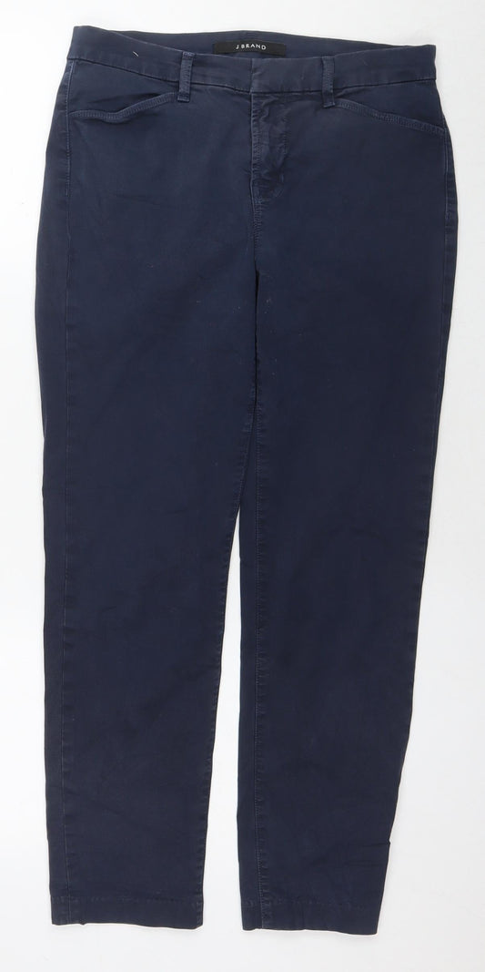 J Brand Womens Blue Cotton Trousers Size 27 L26 in Regular Zip