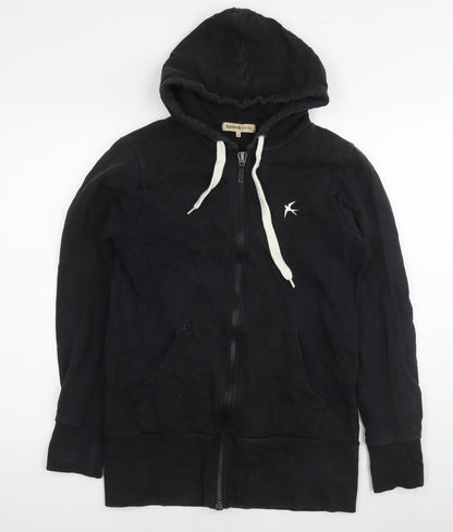 Byron & Bronte Mens Black Cotton Full Zip Hoodie Size S - Birds