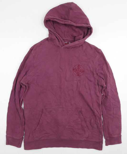 Topman Mens Purple Cotton Pullover Hoodie Size M