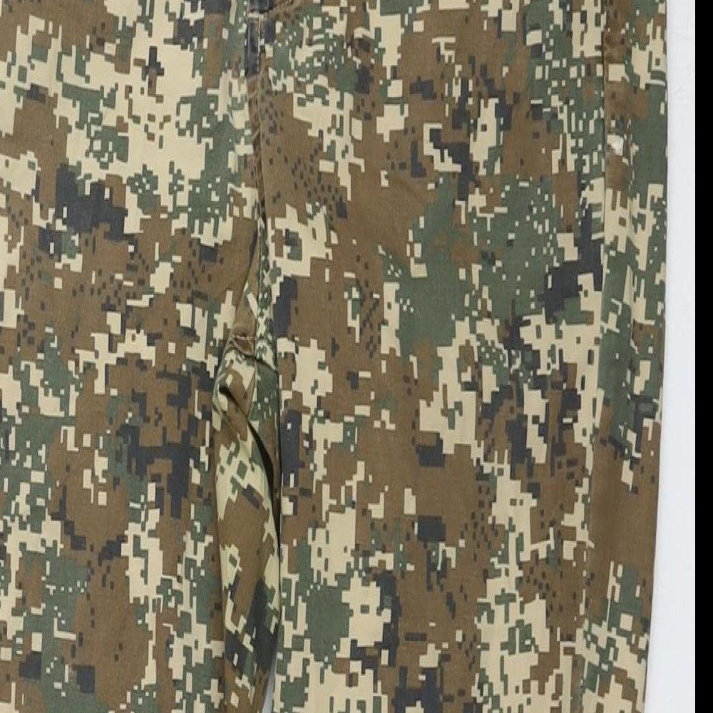 ASOS Mens Brown Camouflage Cotton Trousers Size 30 in L32 in Regular Button