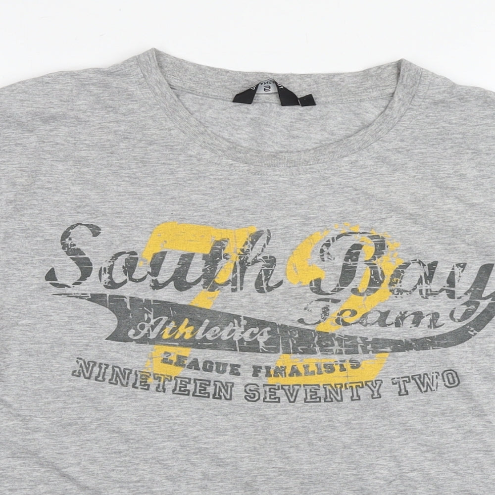 UrbanSpirit Mens Grey Cotton T-Shirt Size L Round Neck - South Bay