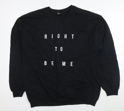 Outfit Womens Black Polyester Pullover Sweatshirt Size L Pullover - Proud to be me