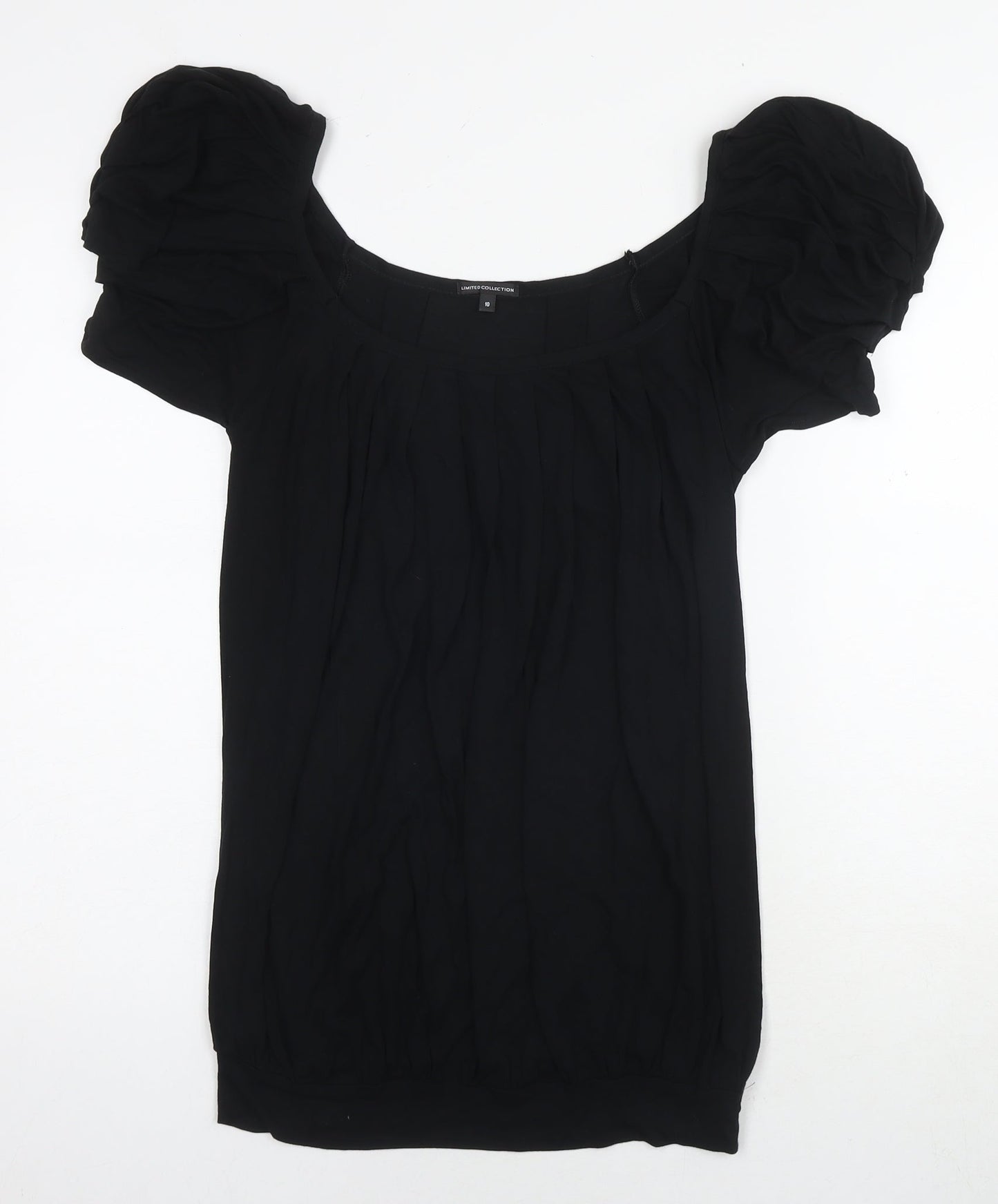 Womens UK Size 10 Marks and Spencer Black Tunic Blouse