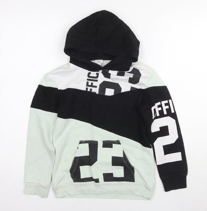 River Island Boys Green Cotton Pullover Hoodie Size 7-8 Years Pullover - 23