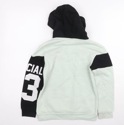 River Island Boys Green Cotton Pullover Hoodie Size 7-8 Years Pullover - 23