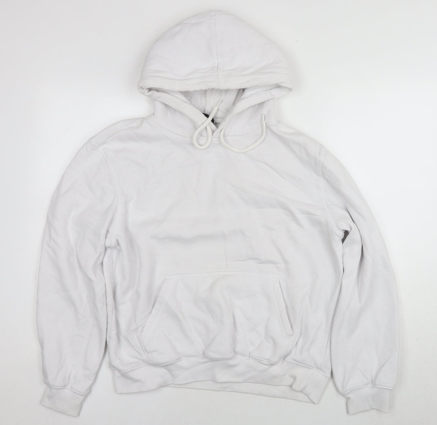 H&M Womens White Cotton Pullover Hoodie Size S Pullover