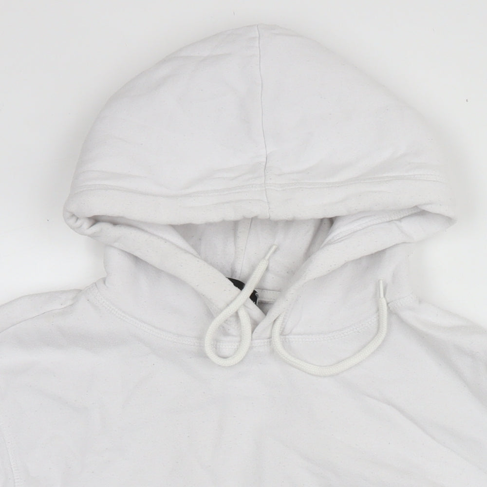 H&M Womens White Cotton Pullover Hoodie Size S Pullover