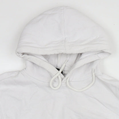 H&M Womens White Cotton Pullover Hoodie Size S Pullover