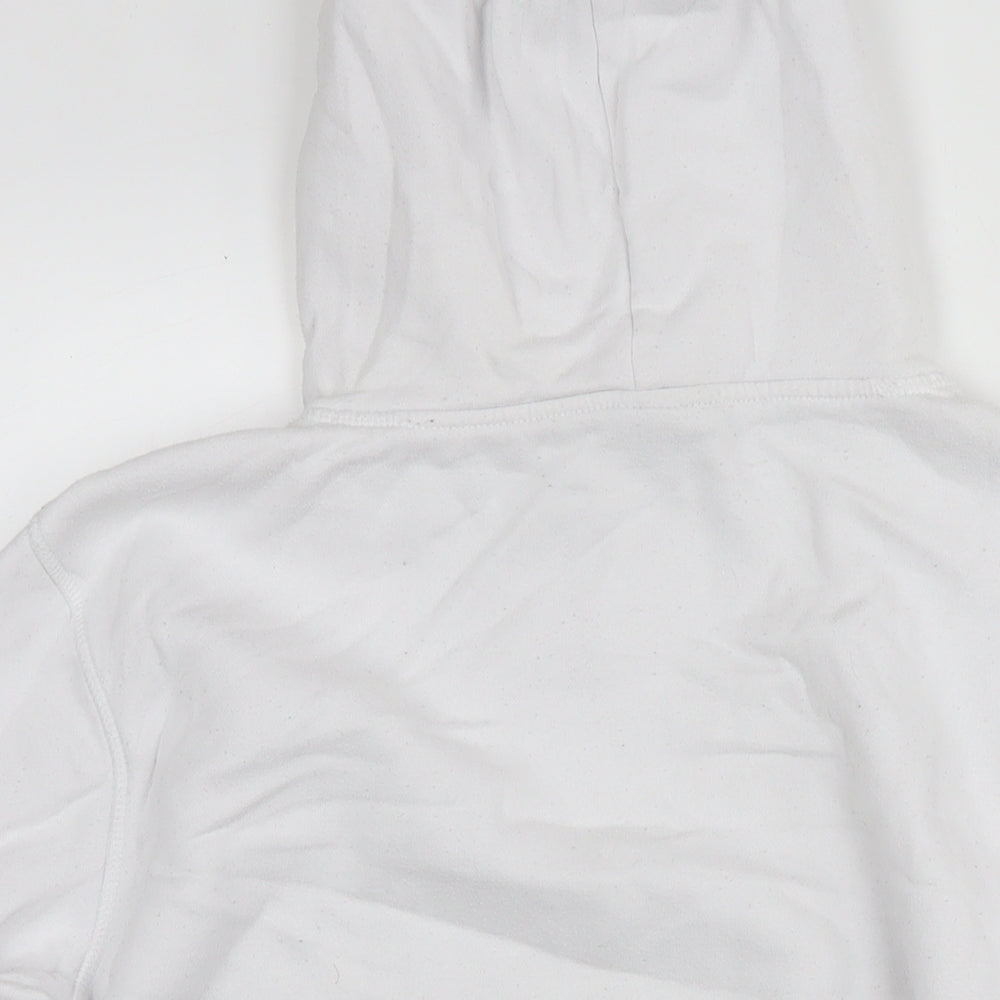 H&M Womens White Cotton Pullover Hoodie Size S Pullover