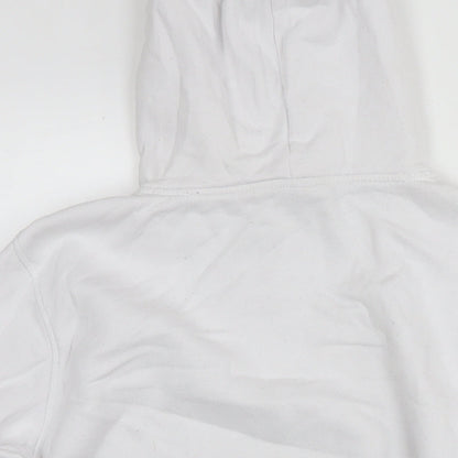 H&M Womens White Cotton Pullover Hoodie Size S Pullover