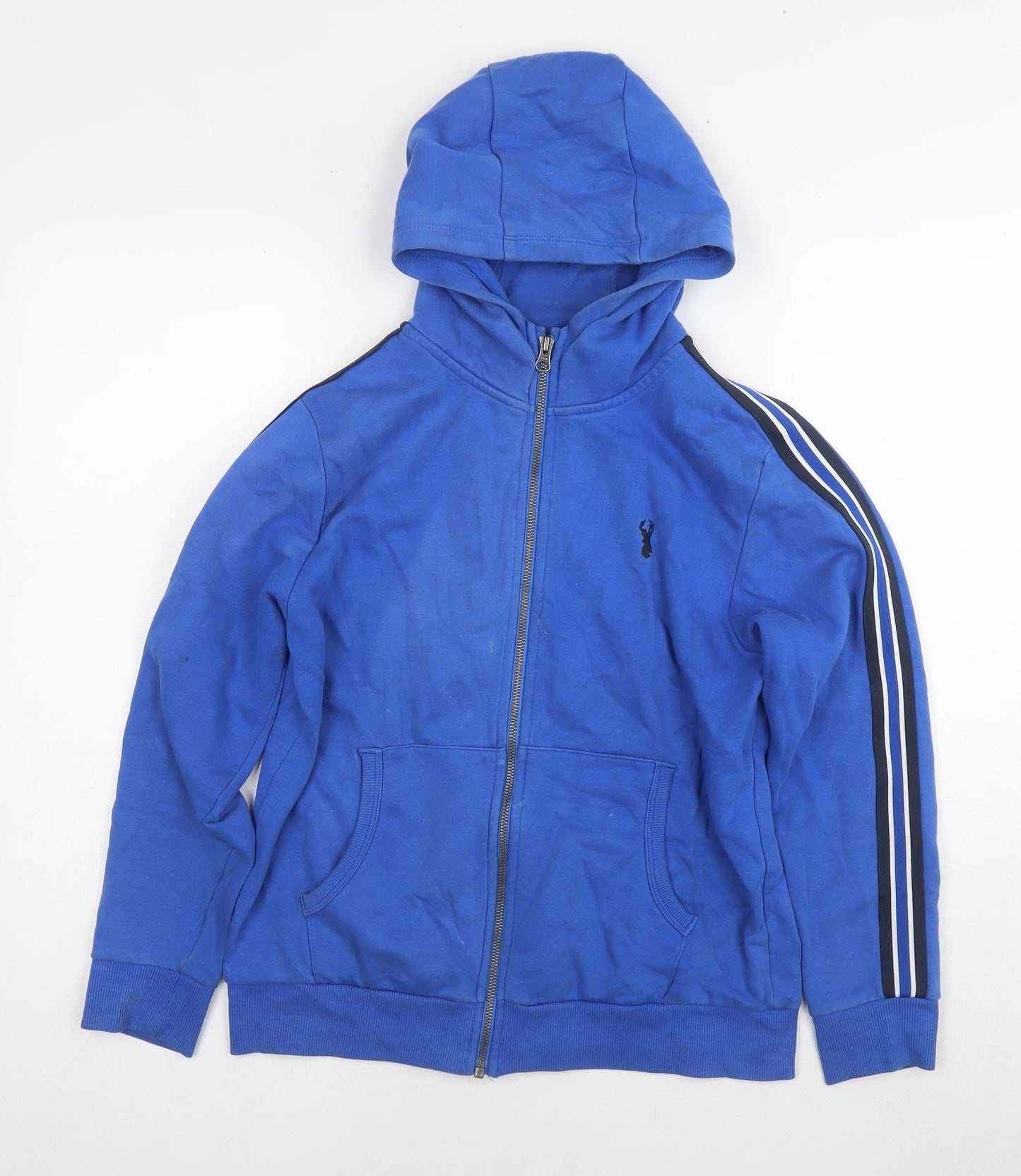 NEXT Boys Blue Cotton Full Zip Hoodie Size 8 Years Zip