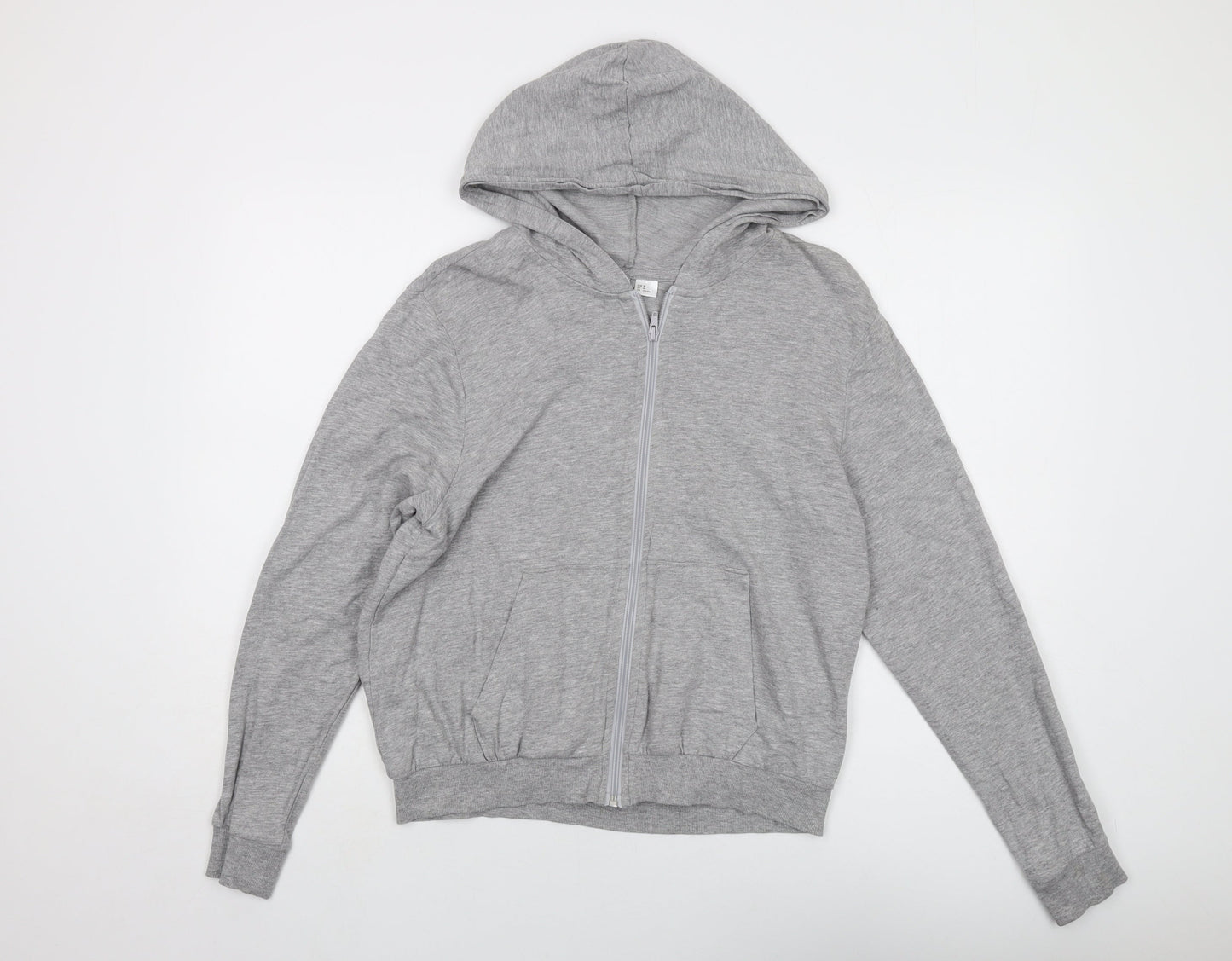 Womens UK Size M H&M Grey Full Zip Hoodie