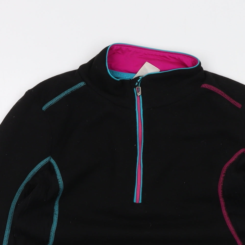 DECATHLON Womens Black Polyester Pullover Sweatshirt Size XS Zip