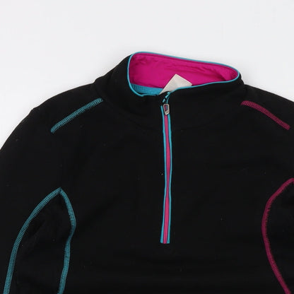 DECATHLON Womens Black Polyester Pullover Sweatshirt Size XS Zip