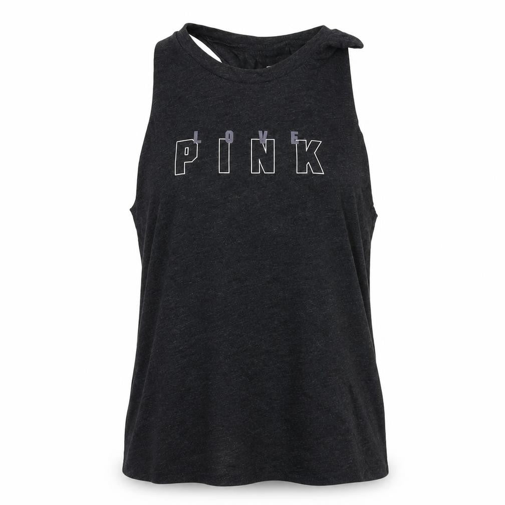 Womens UK Size S PINK Grey Basic Tank