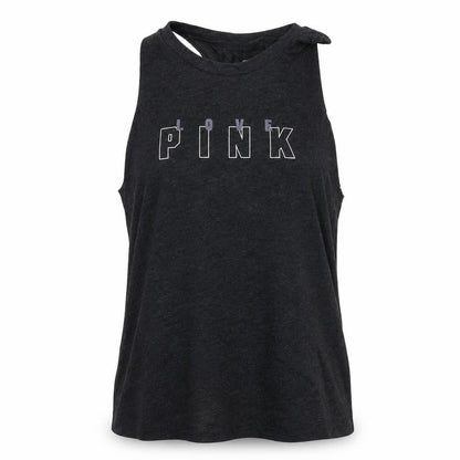 Womens UK Size S PINK Grey Basic Tank