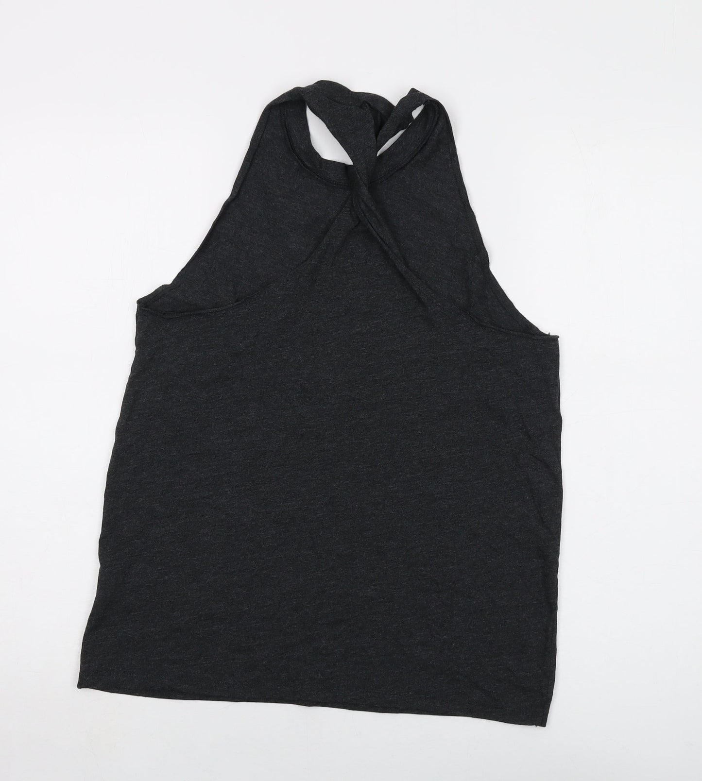 Womens UK Size S PINK Grey Basic Tank