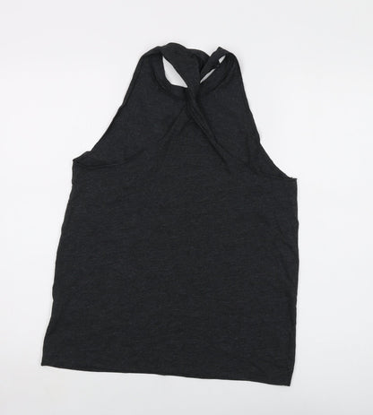 Womens UK Size S PINK Grey Basic Tank