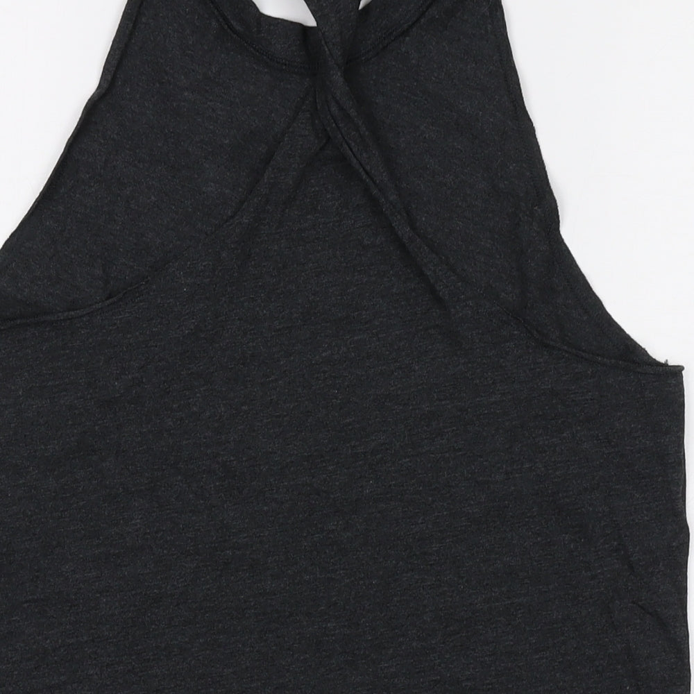 Womens UK Size S PINK Grey Basic Tank
