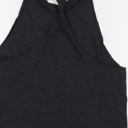 Womens UK Size S PINK Grey Basic Tank