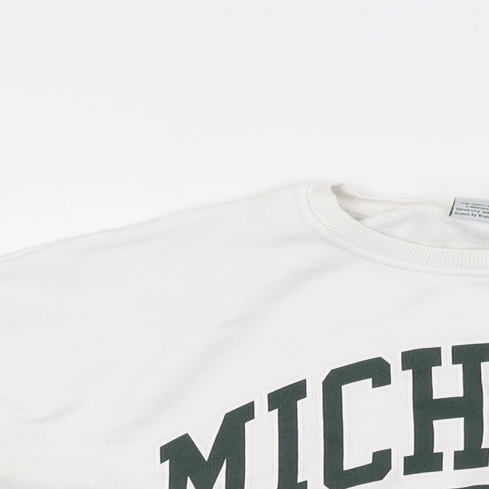Womens UK Size 12 MSU White Pullover Sweatshirt