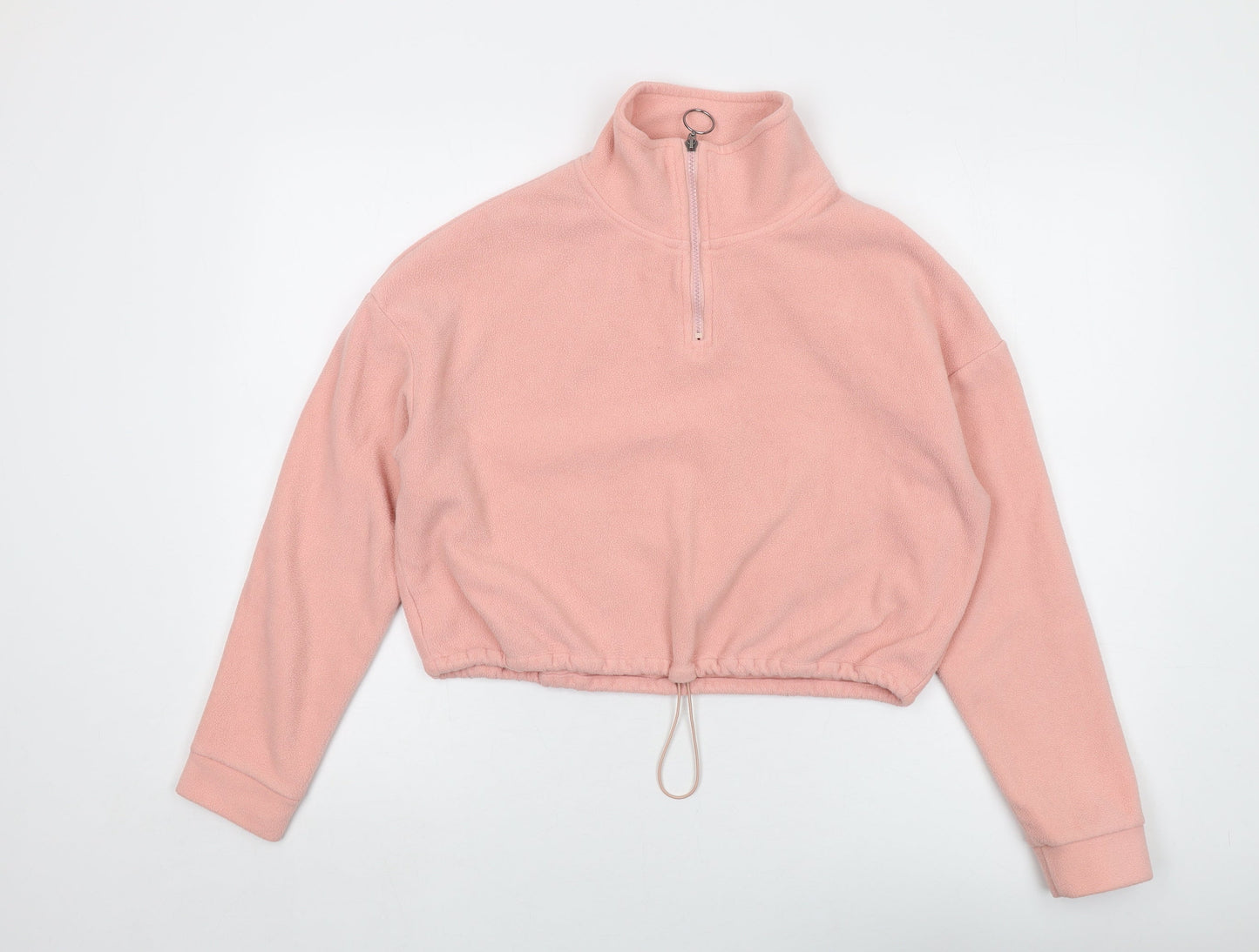 Brave Soul Womens Pink Polyester Pullover Sweatshirt Size S Zip