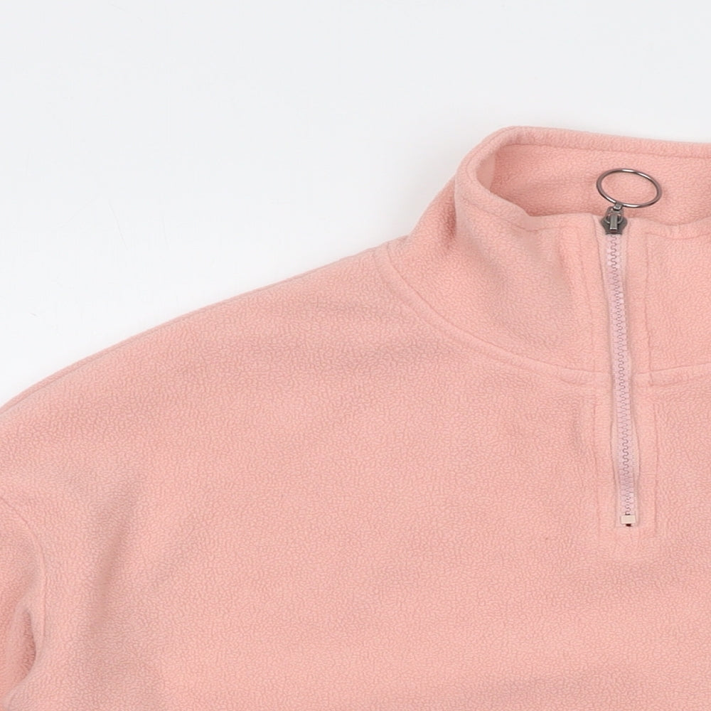 Brave Soul Womens Pink Polyester Pullover Sweatshirt Size S Zip