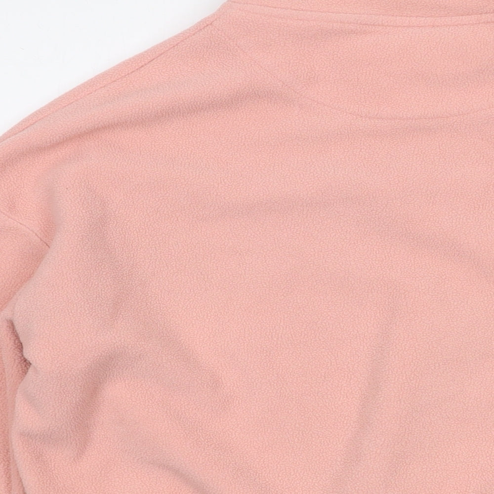 Brave Soul Womens Pink Polyester Pullover Sweatshirt Size S Zip