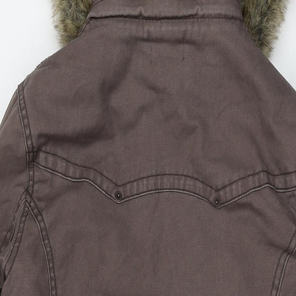 Simesoda Womens Brown Parka Coat Size S Zip