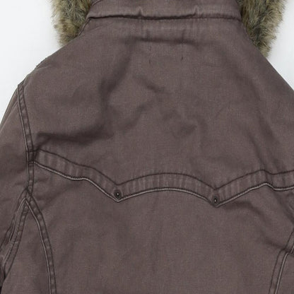 Simesoda Womens Brown Parka Coat Size S Zip