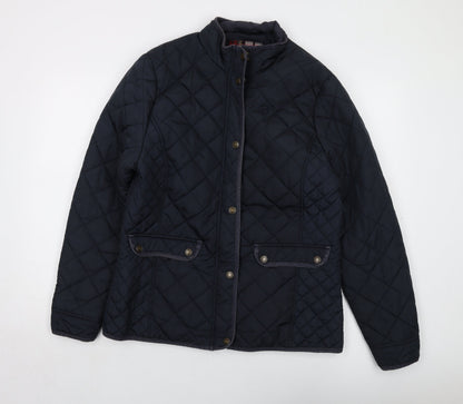 Brakeburn Womens Blue Quilted Jacket Size 14 Zip