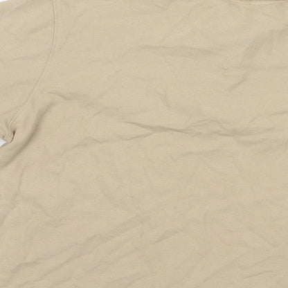 Womens UK Size M Jumper Beige Basic Polo