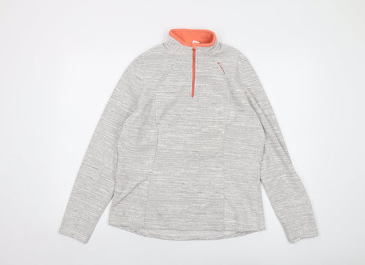 Quechua Womens Grey Polyester Pullover Sweatshirt Size XL Zip