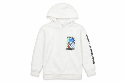 Sonic Boys White Cotton Pullover Hoodie Size 7-8 Years Pullover