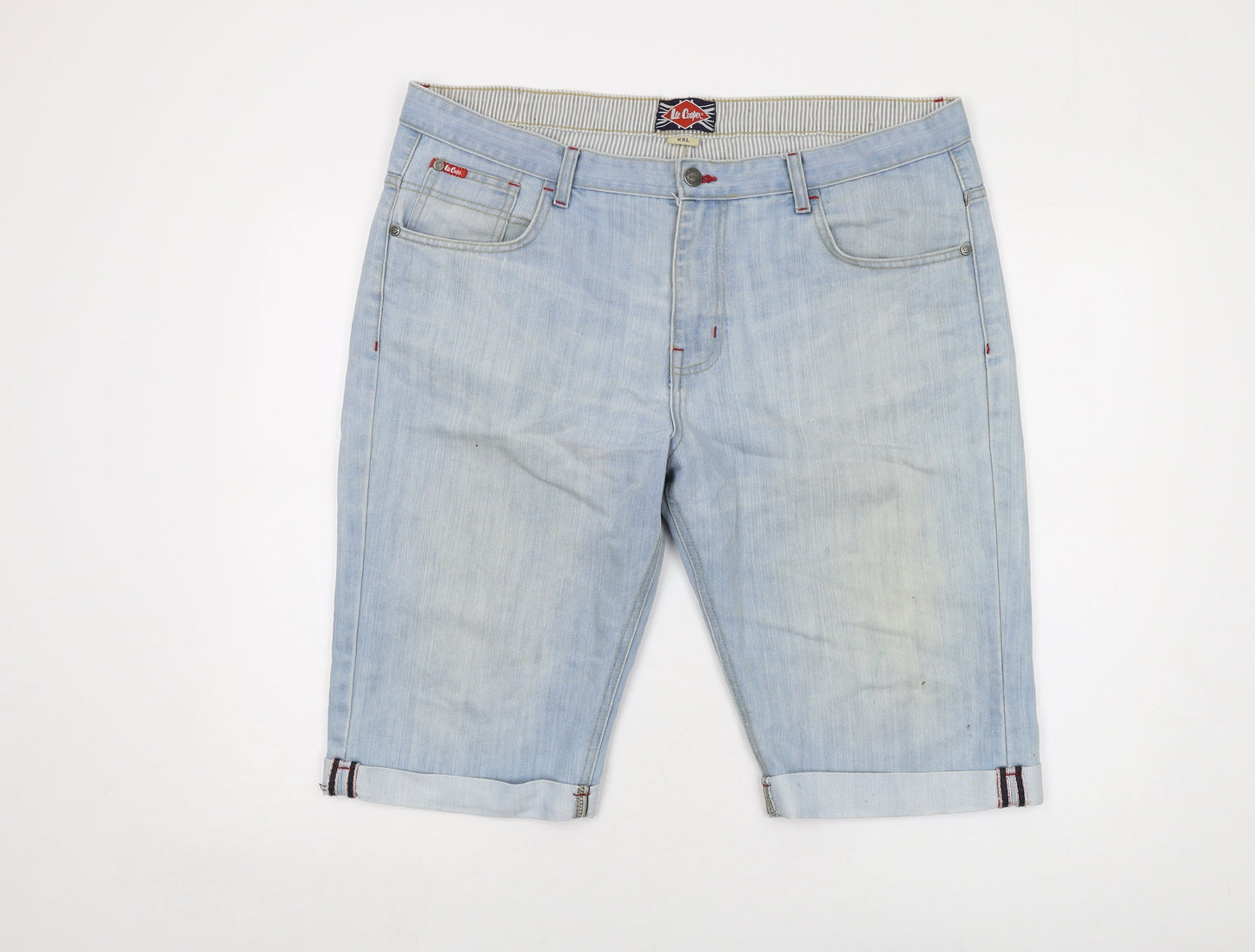Lee Cooper Mens Blue Cotton Bermuda Shorts Size 40 in L14 in Regular Button