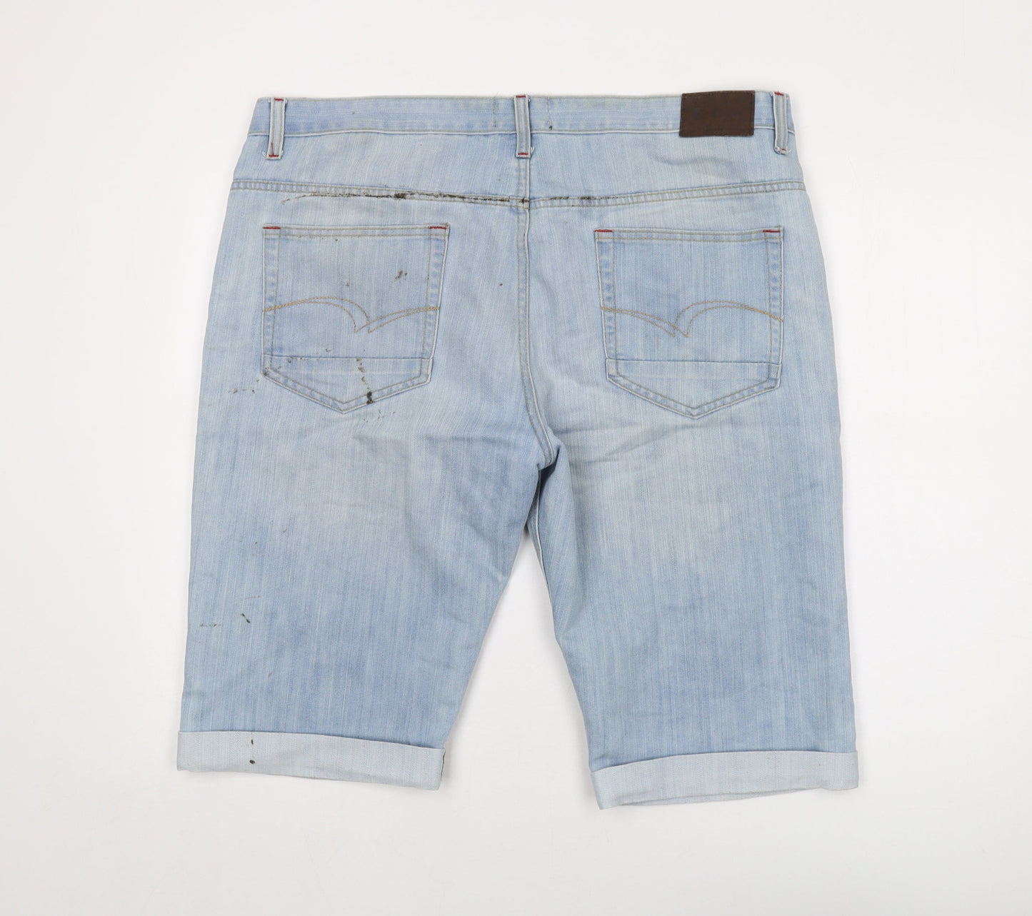 Lee Cooper Mens Blue Cotton Bermuda Shorts Size 40 in L14 in Regular Button