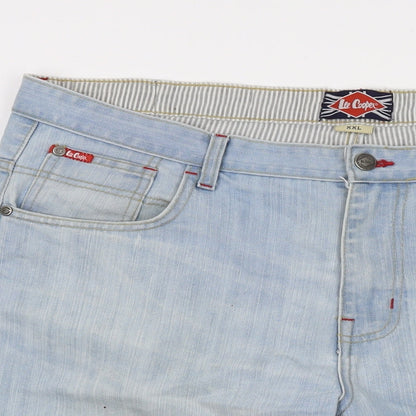 Lee Cooper Mens Blue Cotton Bermuda Shorts Size 40 in L14 in Regular Button