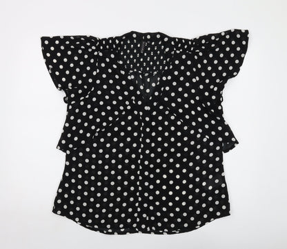 Womens UK Size 14 Bodyflirt Black Basic Blouse