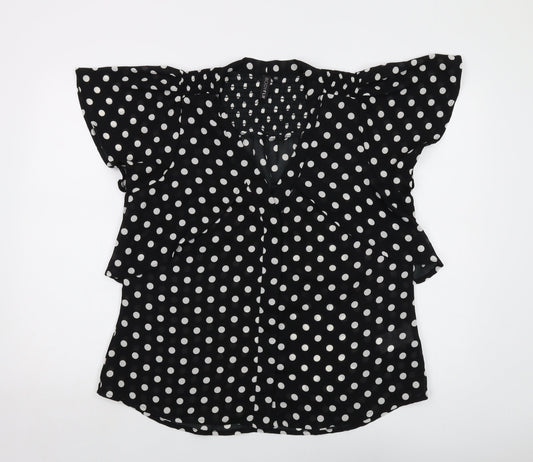 Womens UK Size 14 Bodyflirt Black Basic Blouse