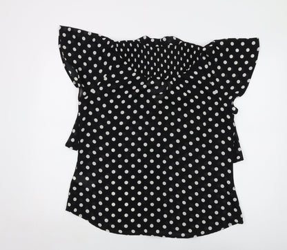 Womens UK Size 14 Bodyflirt Black Basic Blouse