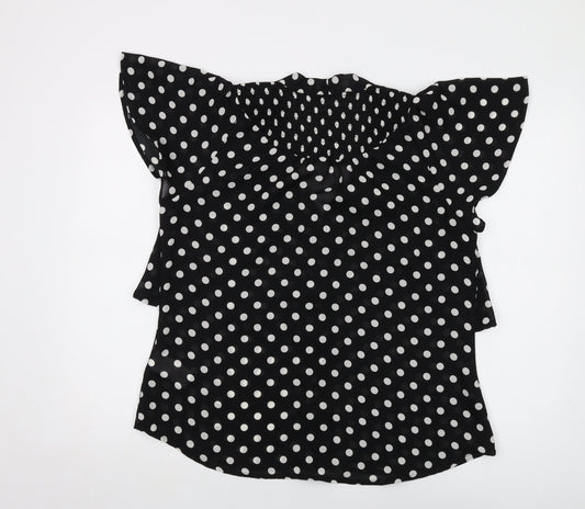 Womens UK Size 14 Bodyflirt Black Basic Blouse